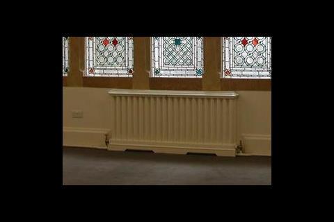 One of the original cast iron radiators that has been retained in the refurbishment.